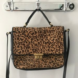 Fossil Leather Cheetah Crossbody Purse